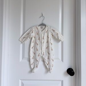 🦒Kissy Kissy x Sophie la girafe Ecru Print Footie Pima Cotton